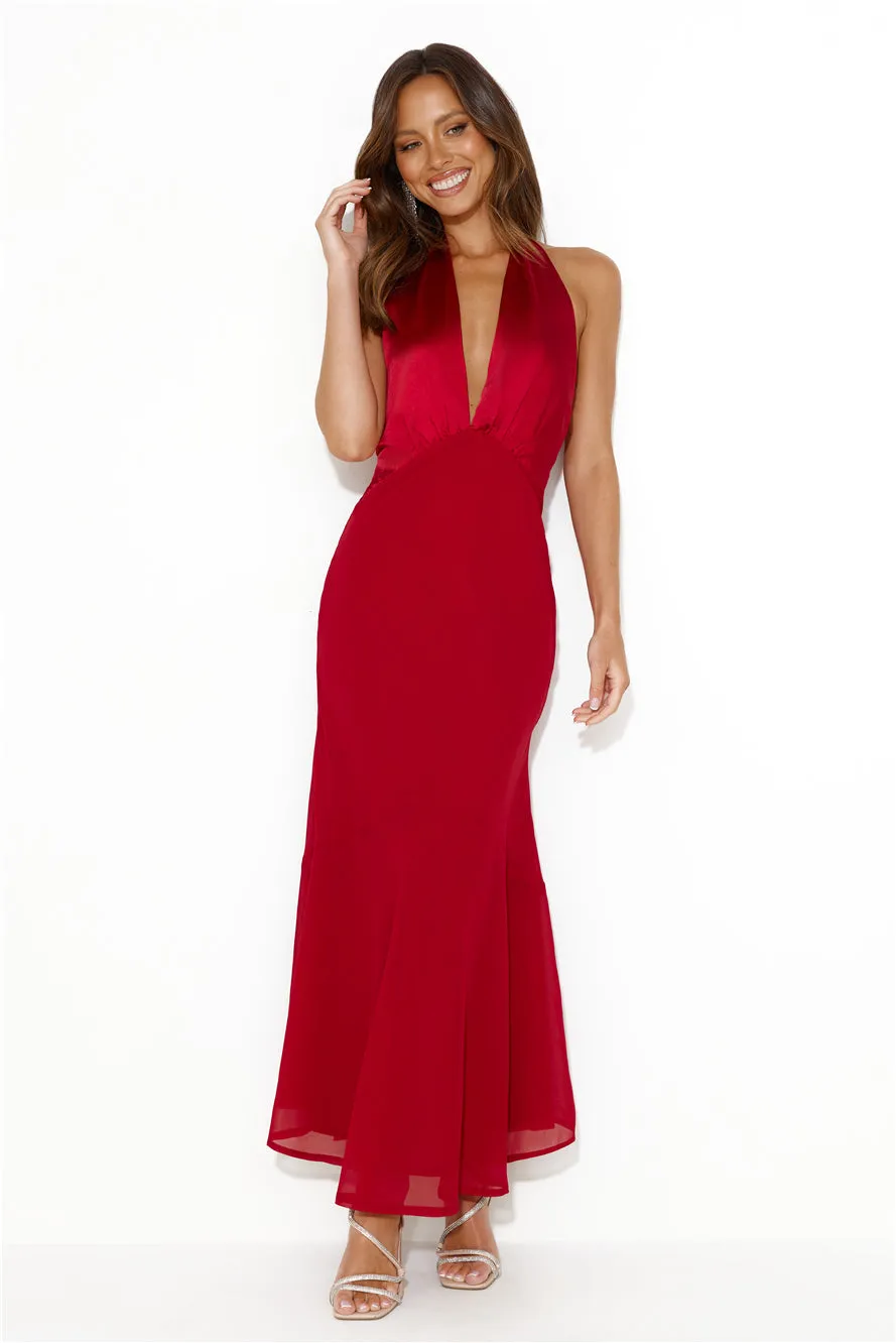 Allowing Luxury Halter Maxi Dress Red sold by Hello Molly product image thumbnail 3