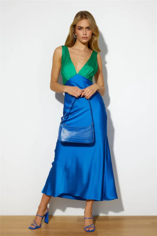Garden Run Midi Dress Blue sold by Hello Molly