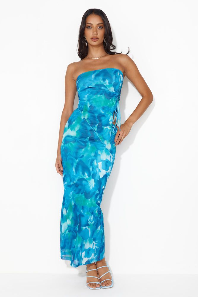 Ocean Treasure Mesh Midi Skirt Blue sold by Hello Molly product image thumbnail 2