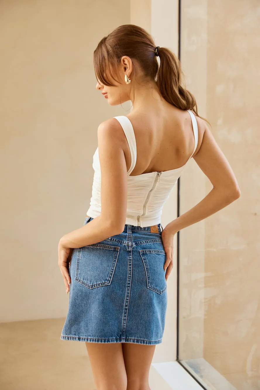 Tropical Splendor Linen Blend Top White sold by Hello Molly product image thumbnail 5