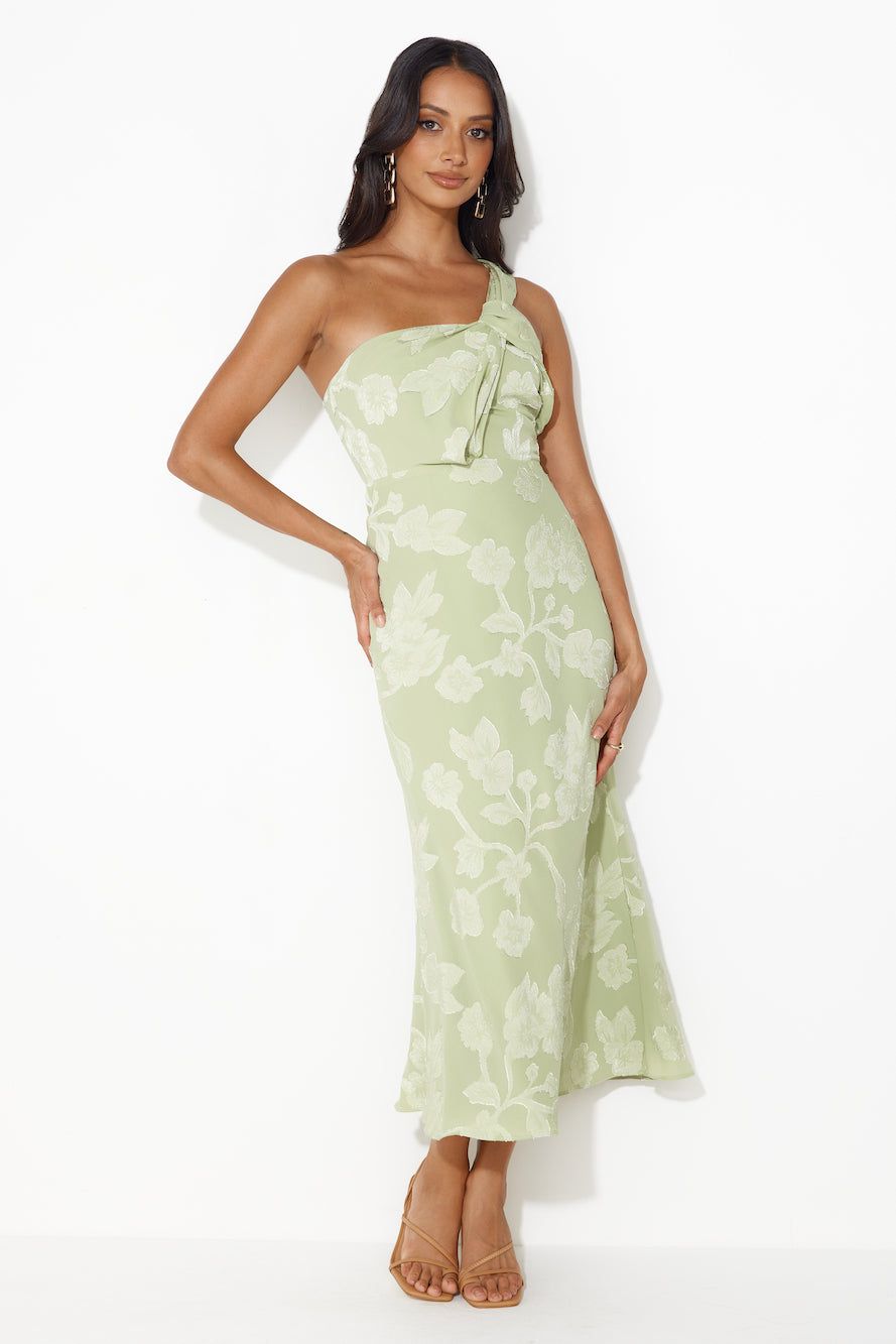 Star Sign Tells One Shoulder Midi Dress Green sold by Hello Molly product image thumbnail 2