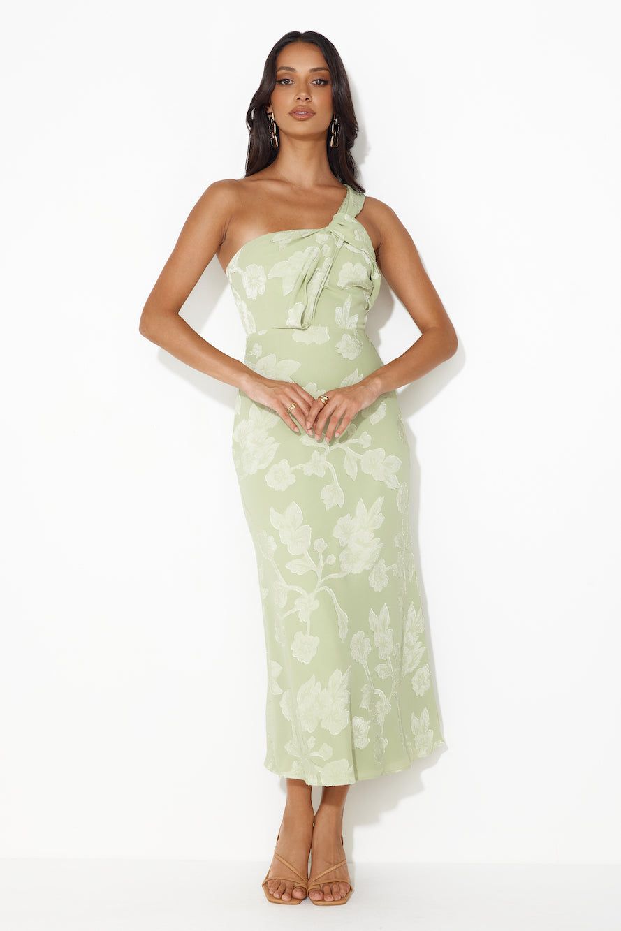Star Sign Tells One Shoulder Midi Dress Green sold by Hello Molly product image thumbnail 3
