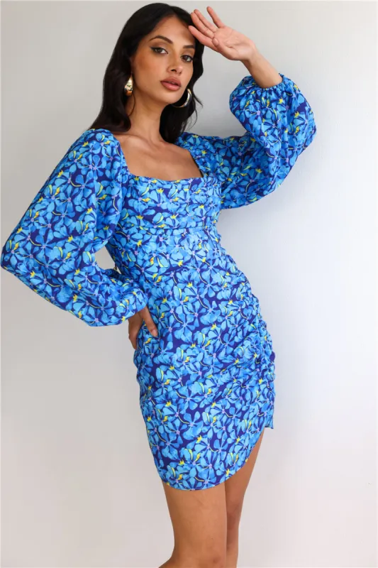 Springtime Bloom Mini Dress Blue sold by Hello Molly