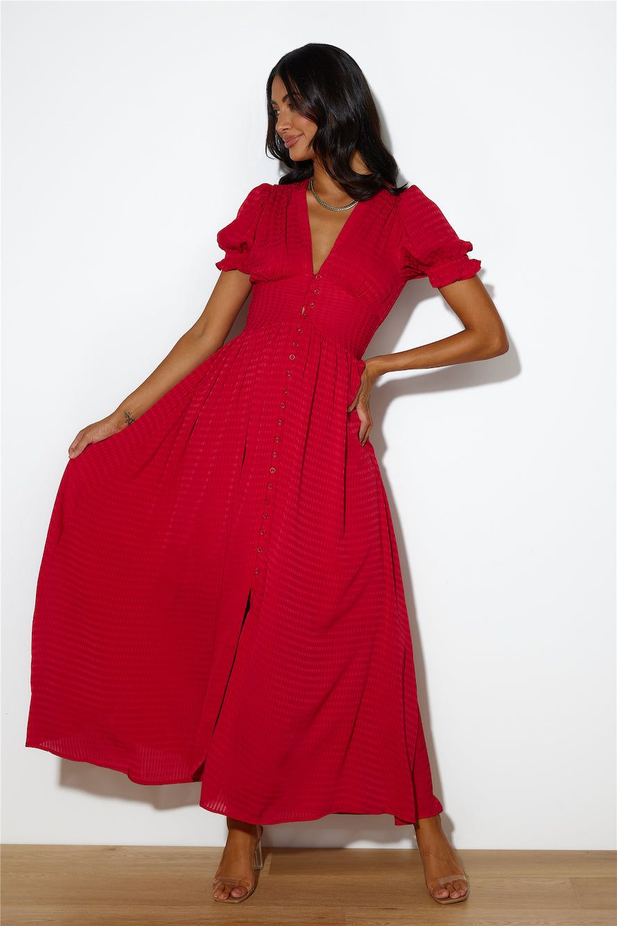 Downtown Brunch Maxi Dress Red sold by Hello Molly product image thumbnail 2