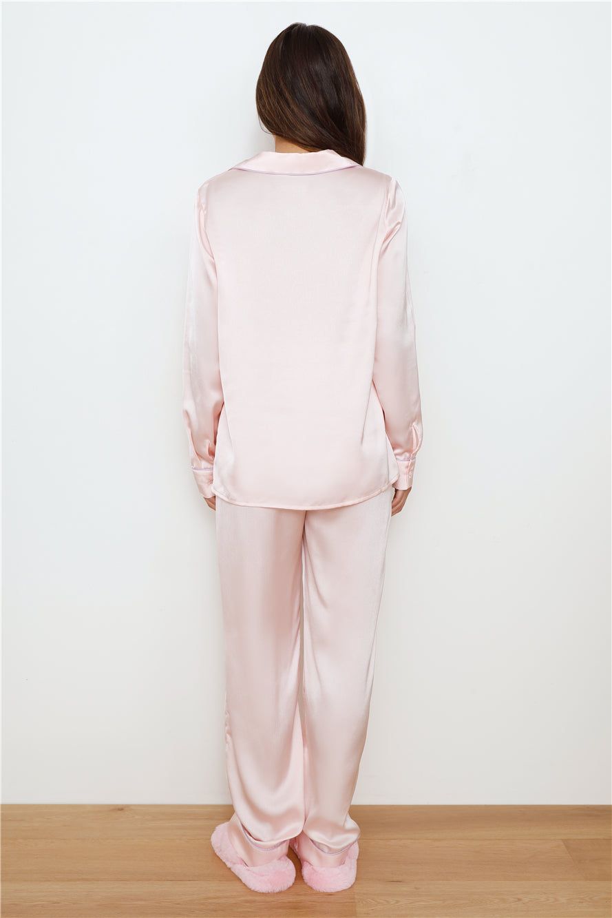 HELLO MOLLY Moonlight Hour Satin Pyjama Pants Pink sold by Hello Molly product image thumbnail 4
