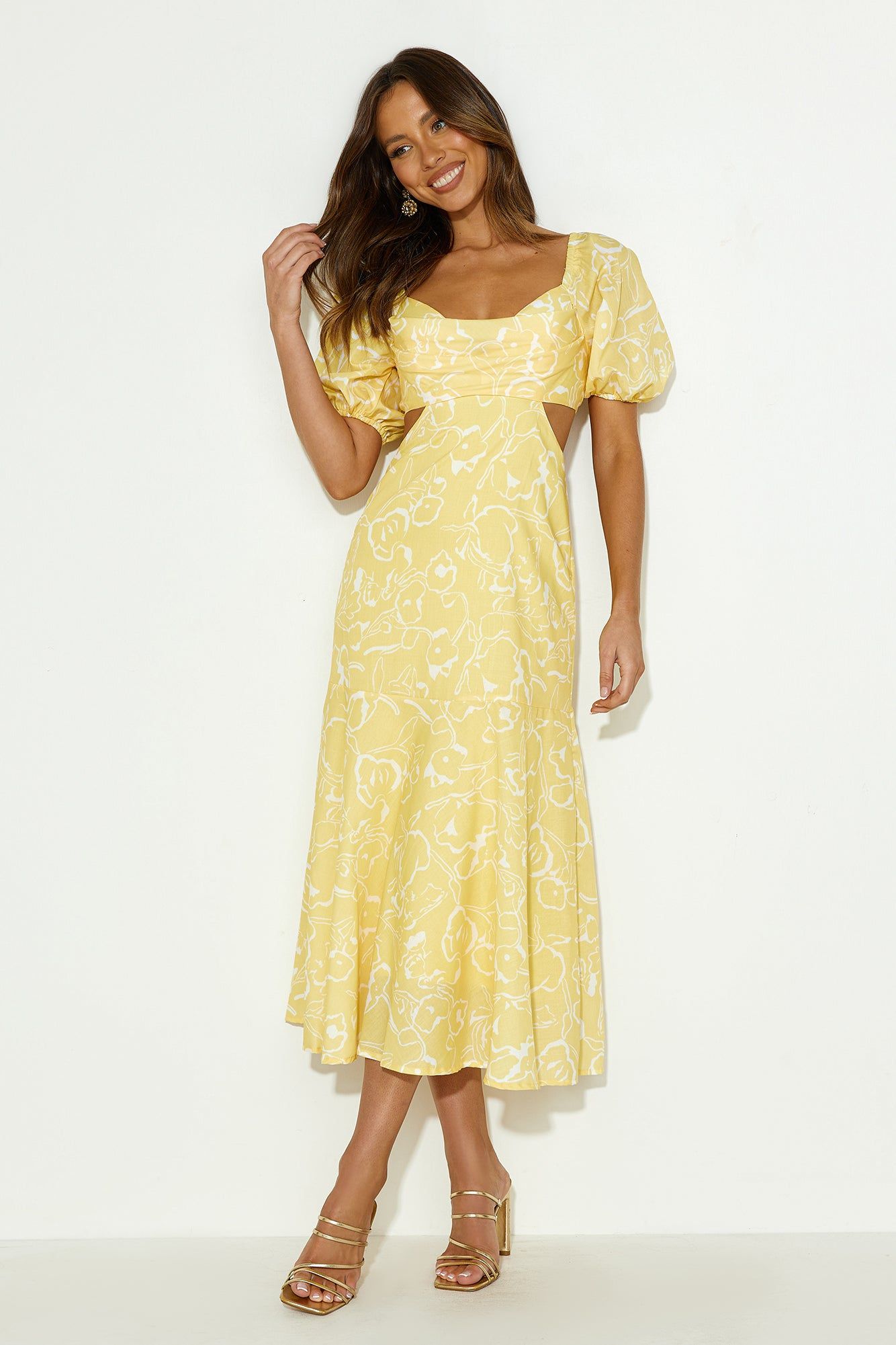 Bright Personality Midi Dress Yellow sold by Hello Molly product image thumbnail 3