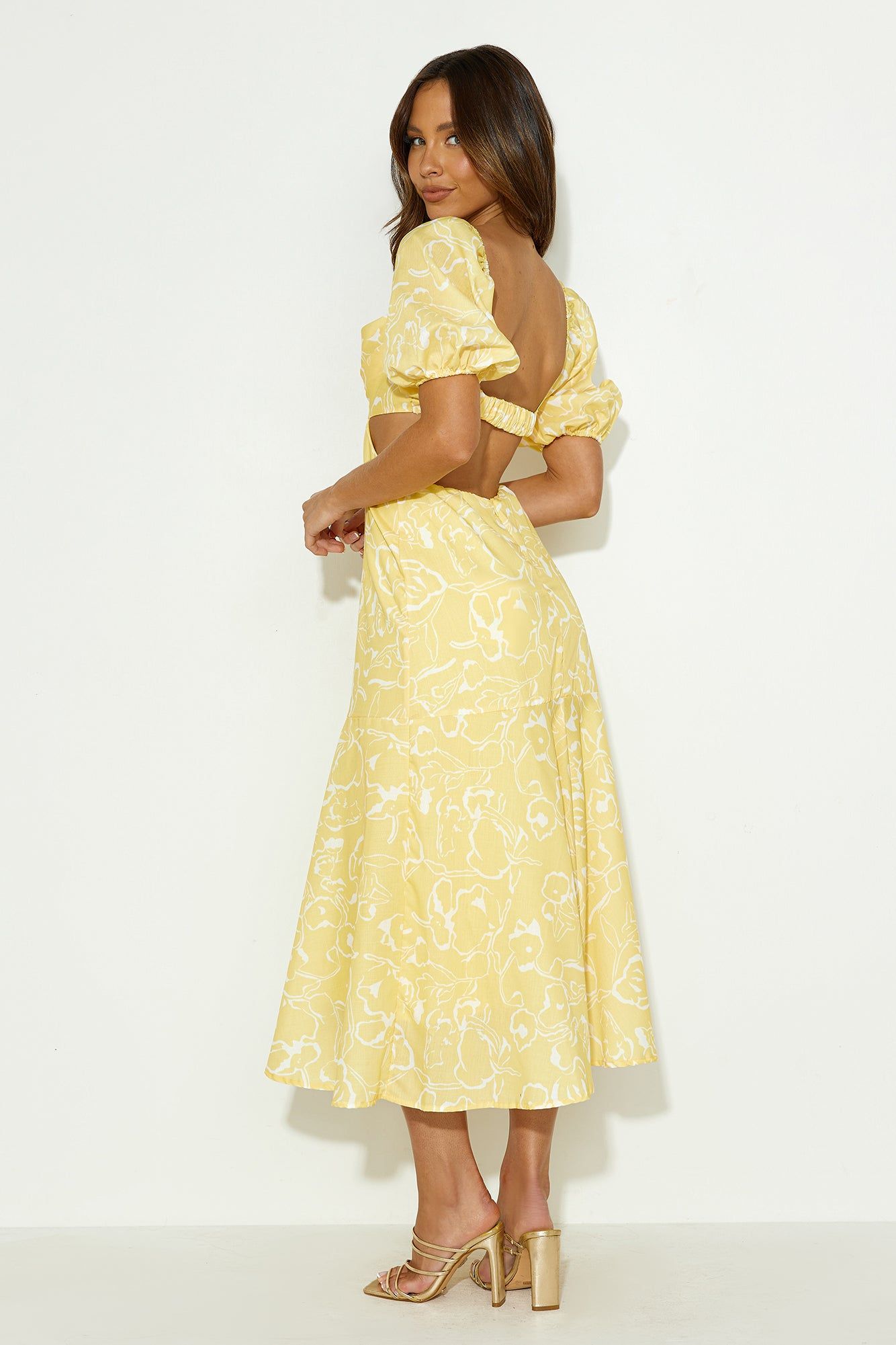 Bright Personality Midi Dress Yellow sold by Hello Molly product image thumbnail 4