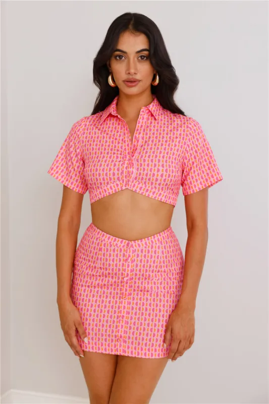 Retro Hearts Crop Top Pink sold by Hello Molly