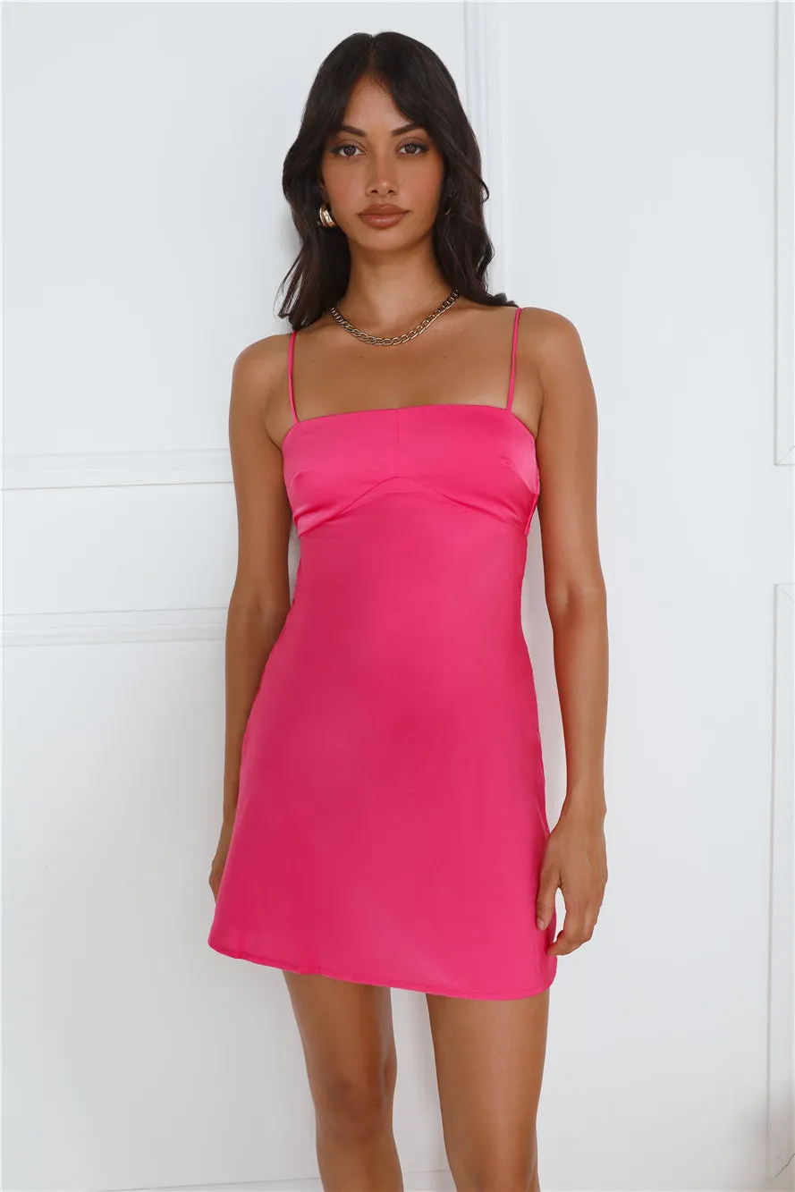 Into The Bloom Satin Mini Dress Pink sold by Hello Molly