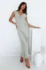 Gorgeous Vision Satin Lace Maxi Dress Sage sold by Hello Molly