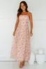 Greta Strapless Maxi Dress Pink sold by Hello Molly