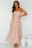 Greta Strapless Maxi Dress Pink sold by Hello Molly