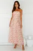 Greta Strapless Maxi Dress Pink sold by Hello Molly