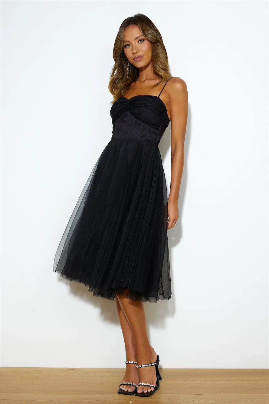Glam Feeling Tulle Midi Dress Black sold by Hello Molly product image thumbnail 4