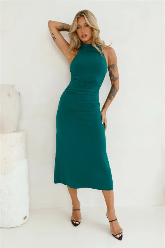 Original Fashionista High Neck Maxi Dress Forest Green sold by Hello Molly