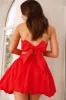 Upon A Cloud Strapless Mini Dress Red sold by Hello Molly