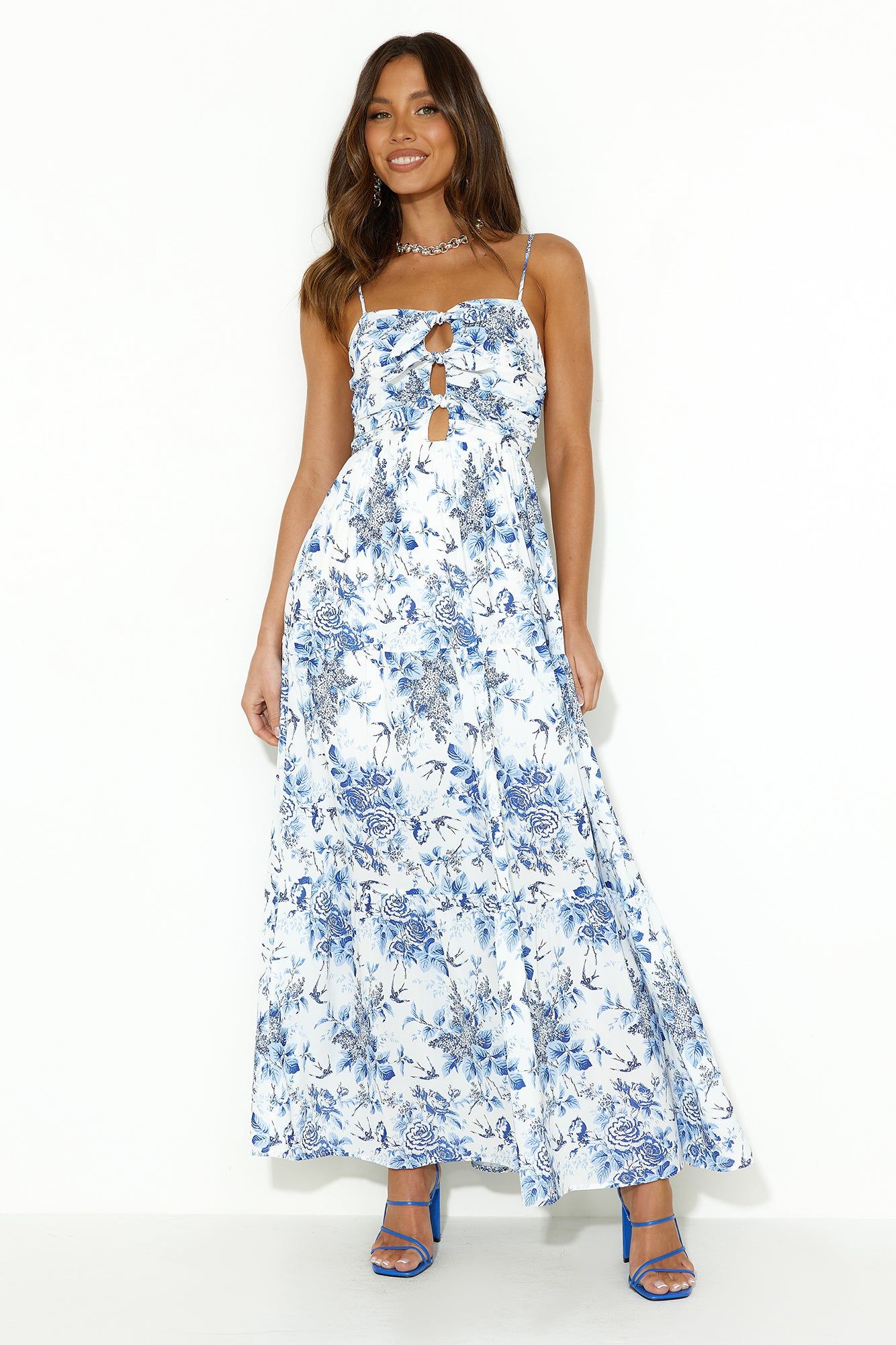 Days By The Ocean Maxi Dress Blue sold by Hello Molly