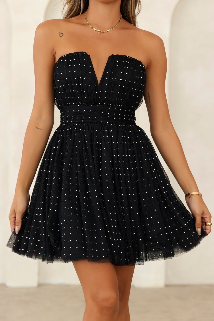 Twinkle Eyes Tulle Mini Dress Black sold by Hello Molly product image thumbnail 3