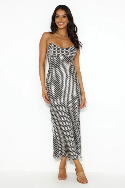 Classy Nature Satin Maxi Dress Black sold by Hello Molly