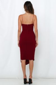 Outta Cash Midi Dress Wine sold by Hello Molly
