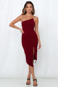 Outta Cash Midi Dress Wine sold by Hello Molly