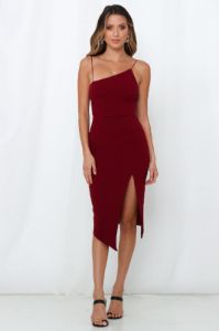 Outta Cash Midi Dress Wine sold by Hello Molly