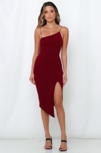 Outta Cash Midi Dress Wine sold by Hello Molly