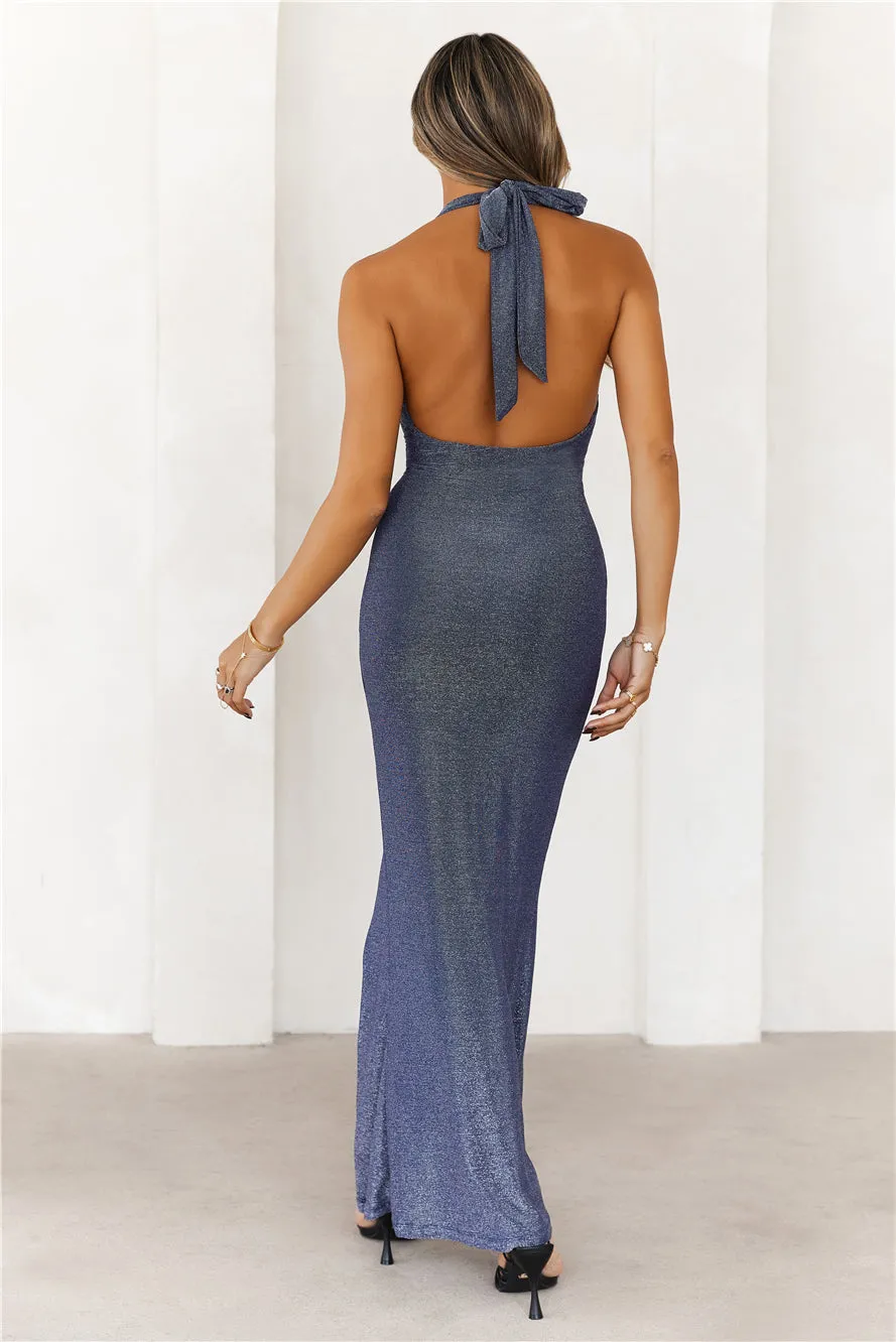 HELLO MOLLY Style Speaks First Halter Maxi Dress Navy sold by Hello Molly product image thumbnail 5