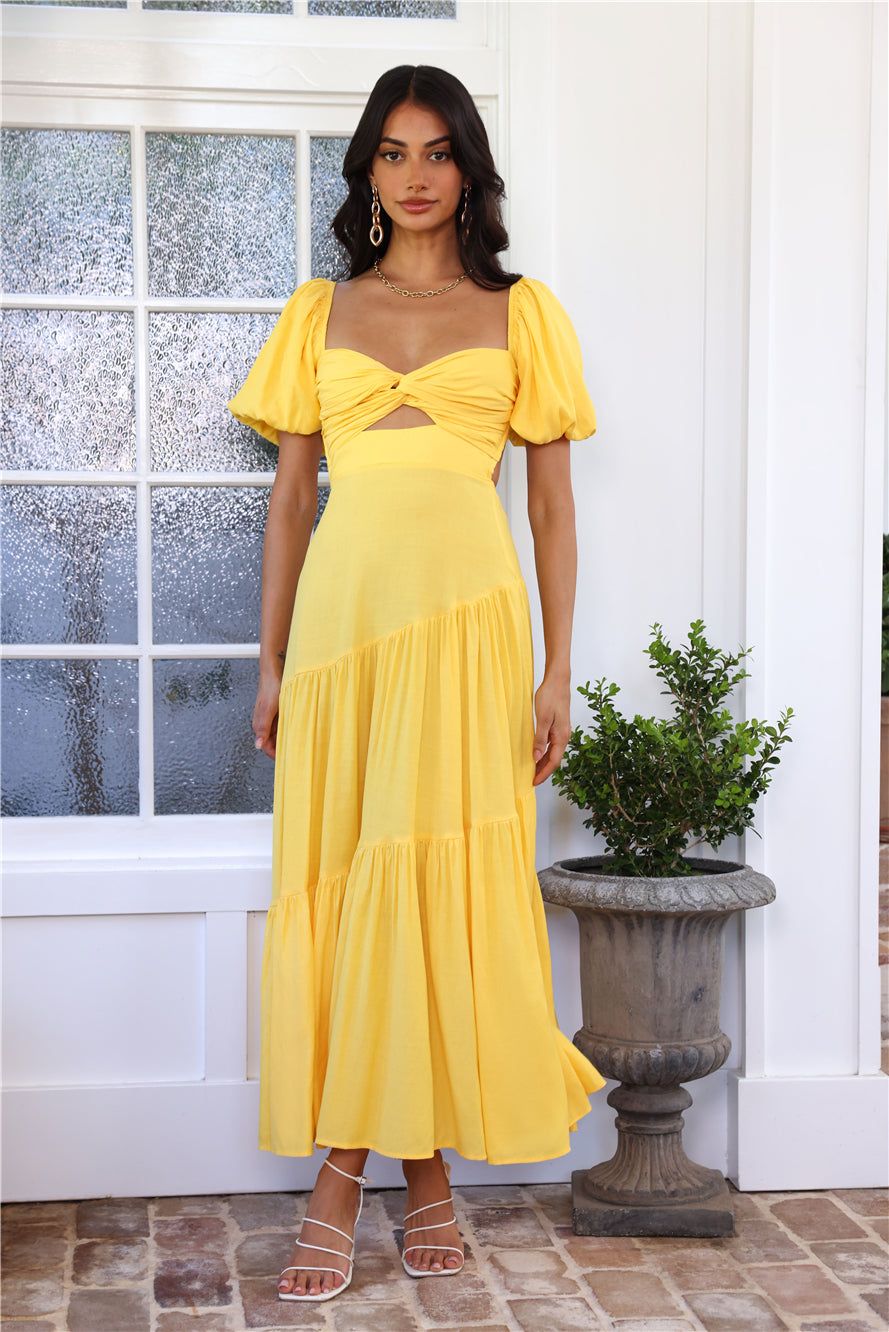 Daytime Dance Maxi Dress Yellow sold by Hello Molly