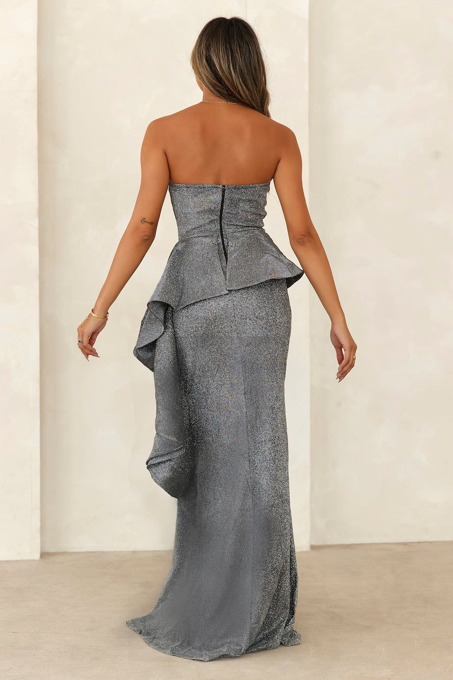 Glowing Queen Glitter Maxi Dress Black sold by Hello Molly product image thumbnail 5