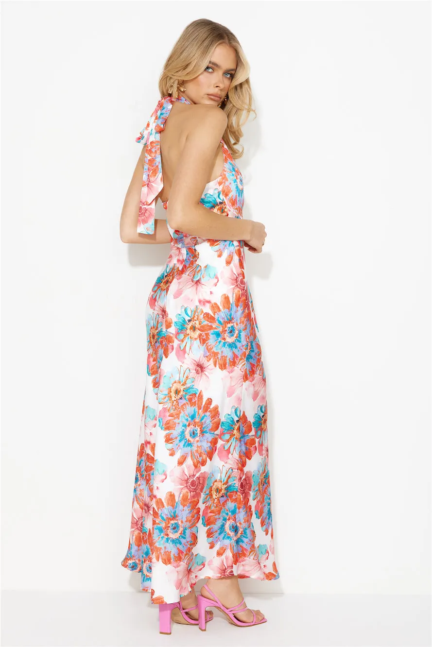 Floating Dreams Satin Maxi Dress Orange sold by Hello Molly product image thumbnail 5