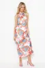 Floating Dreams Satin Maxi Dress Orange sold by Hello Molly