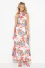 Floating Dreams Satin Maxi Dress Orange sold by Hello Molly