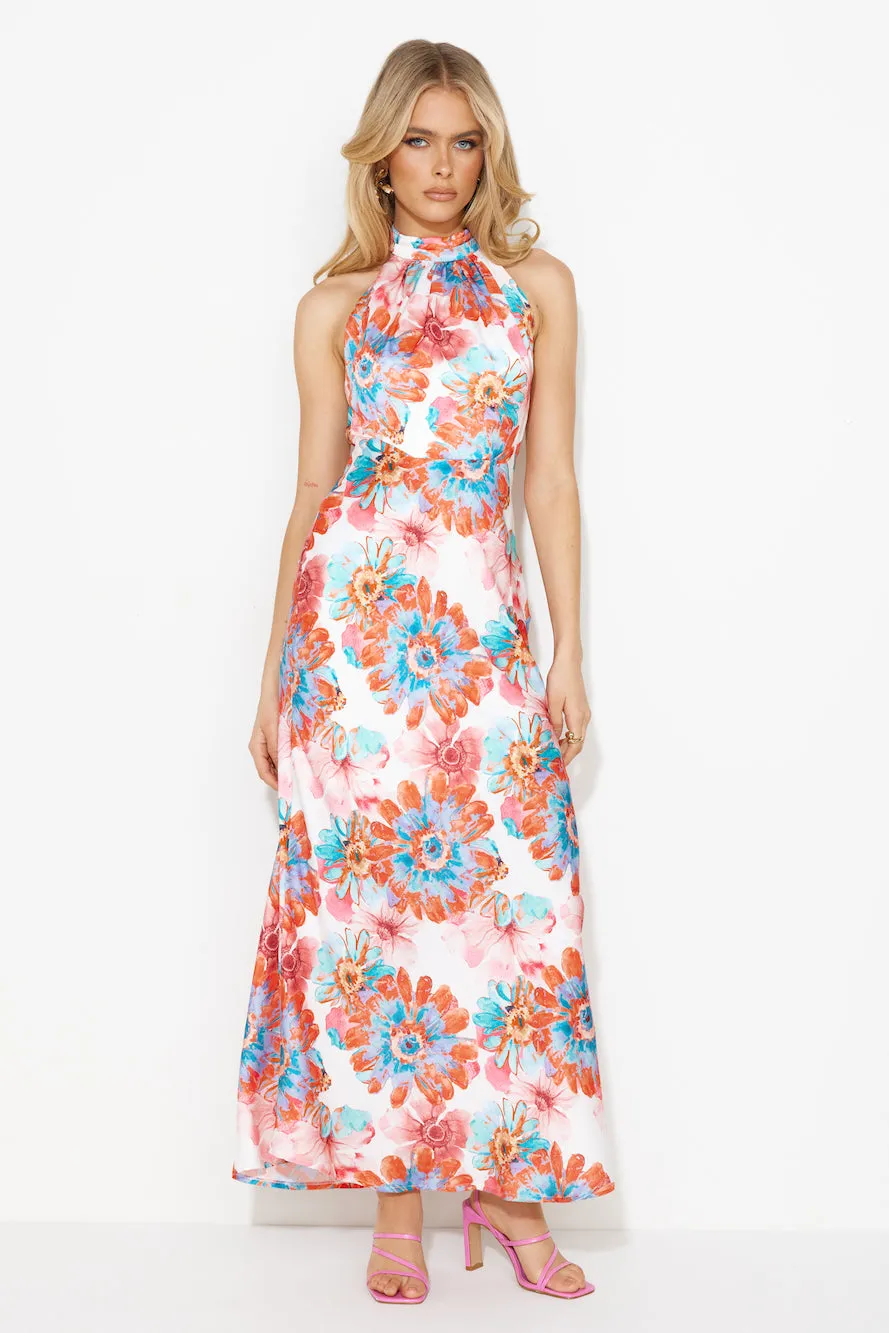 Floating Dreams Satin Maxi Dress Orange sold by Hello Molly product image thumbnail 4