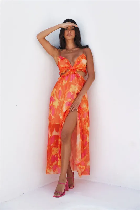 Luxe Resort Style Maxi Dress Orange sold by Hello Molly