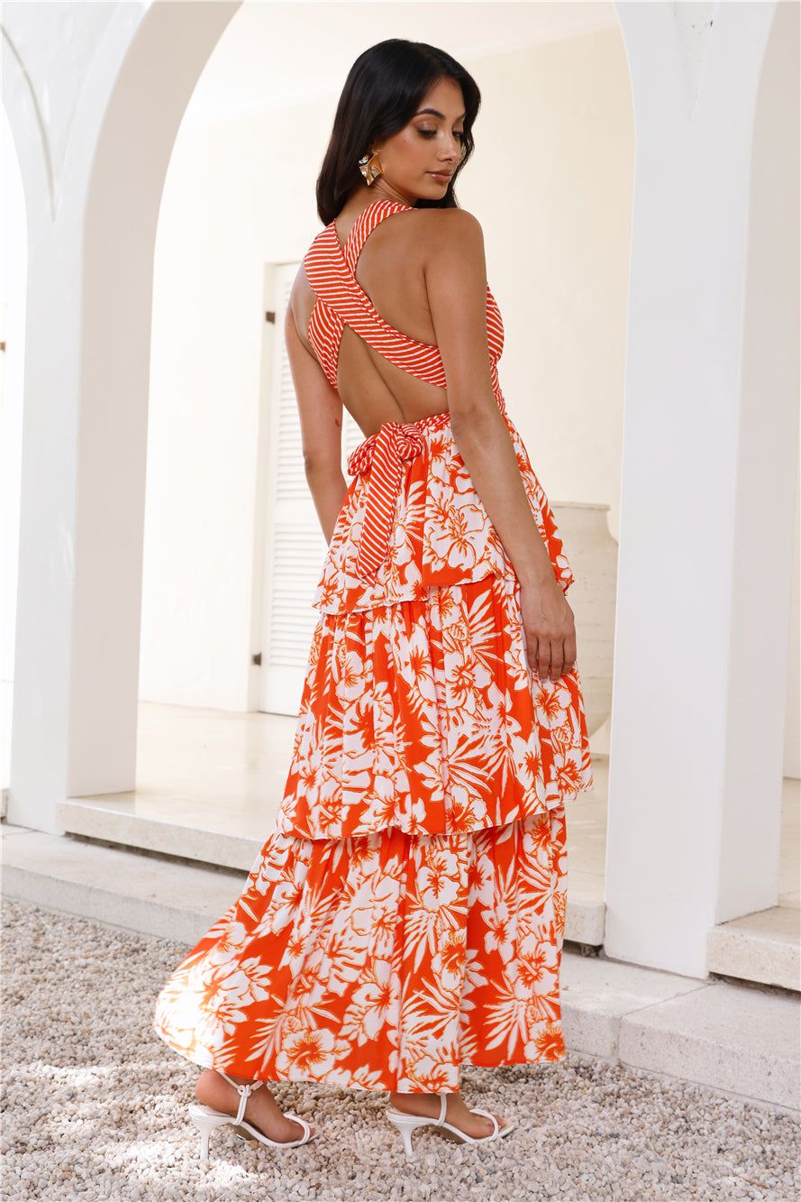 Treating Myself Halter Maxi Dress Orange sold by Hello Molly product image thumbnail 5