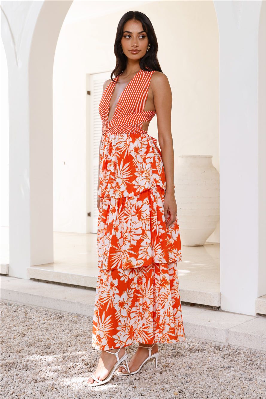 Treating Myself Halter Maxi Dress Orange sold by Hello Molly product image thumbnail 4