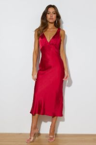 It's Showtime Midi Dress Red sold by Hello Molly