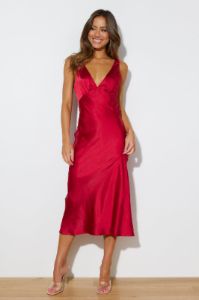It's Showtime Midi Dress Red sold by Hello Molly