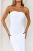 HELLO MOLLY Style Made Simple Strapless Bandage Midi Dress White sold by Hello Molly