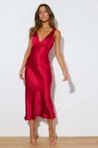 It's Showtime Midi Dress Red sold by Hello Molly