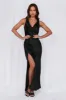 HELLO MOLLY The Loretta Cowl Satin Maxi Dress Black sold by Hello Molly