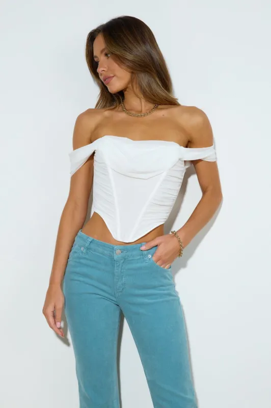 Snatched Up Crop Top White sold by Hello Molly