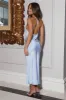 Slip Silk Satin Midi Dress Blue sold by Hello Molly