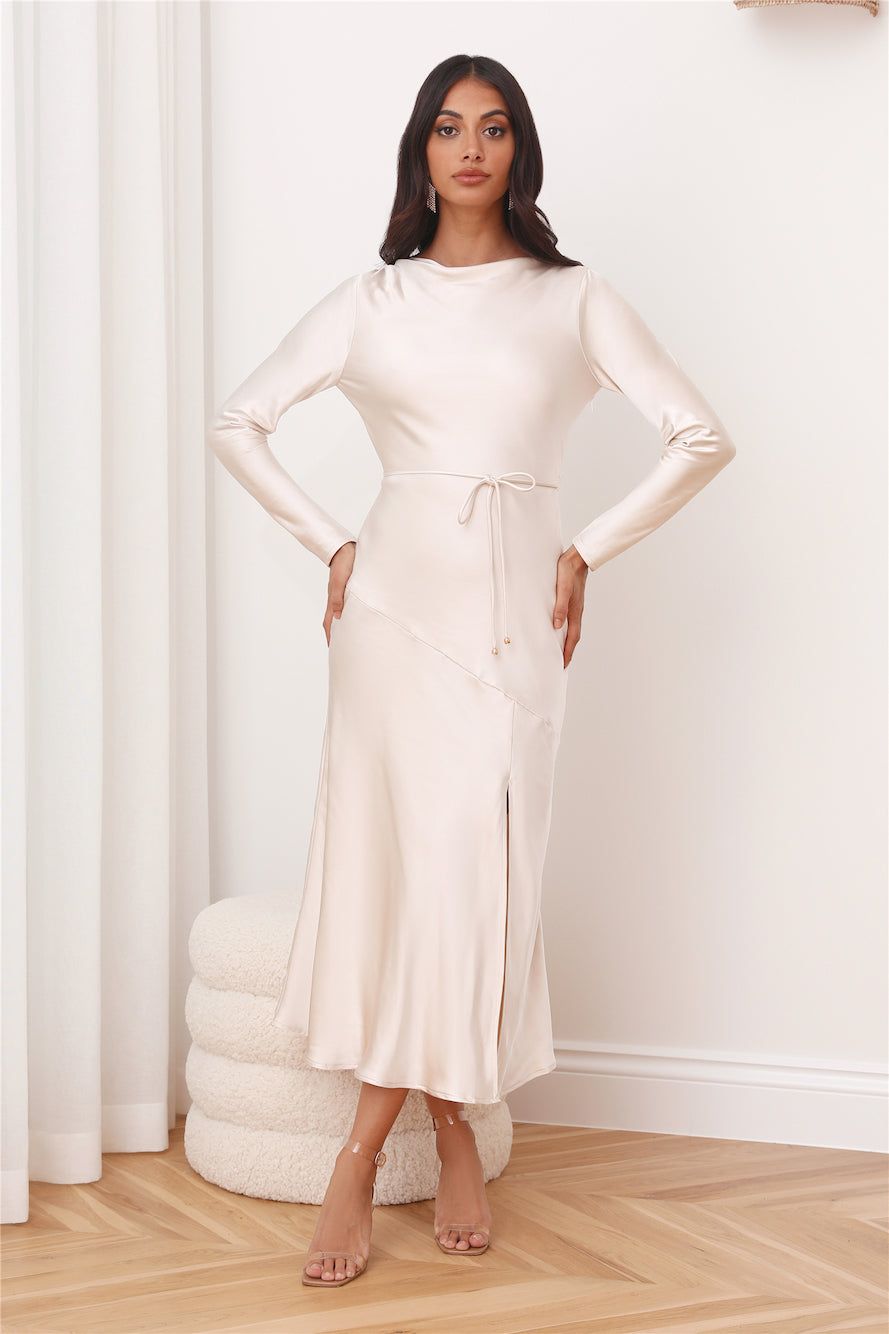 Luxury Invitation Maxi Dress Champagne sold by Hello Molly