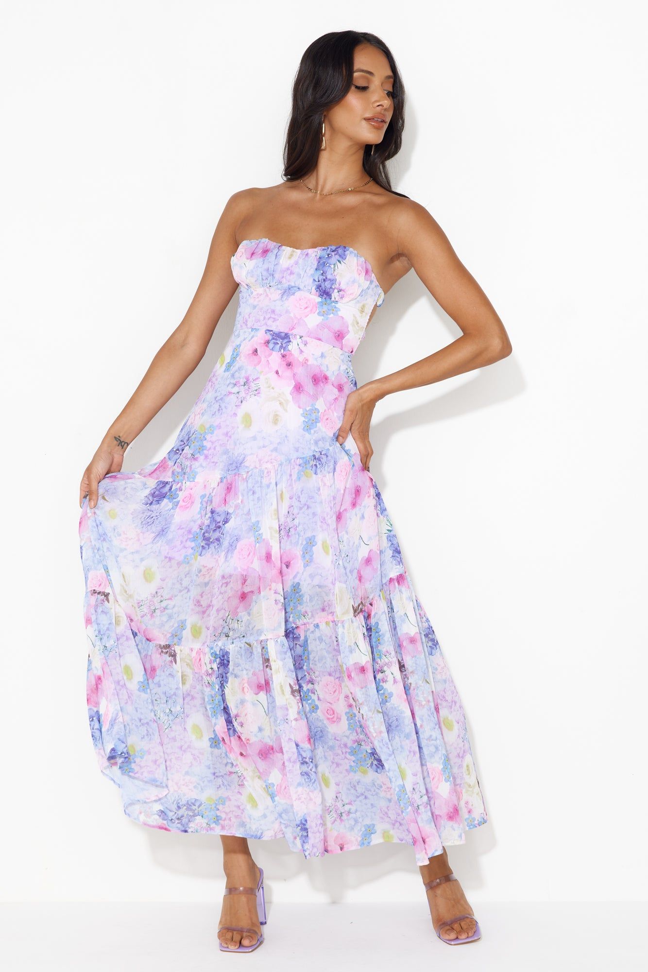Seasonal Bloom Maxi Dress Purple sold by Hello Molly