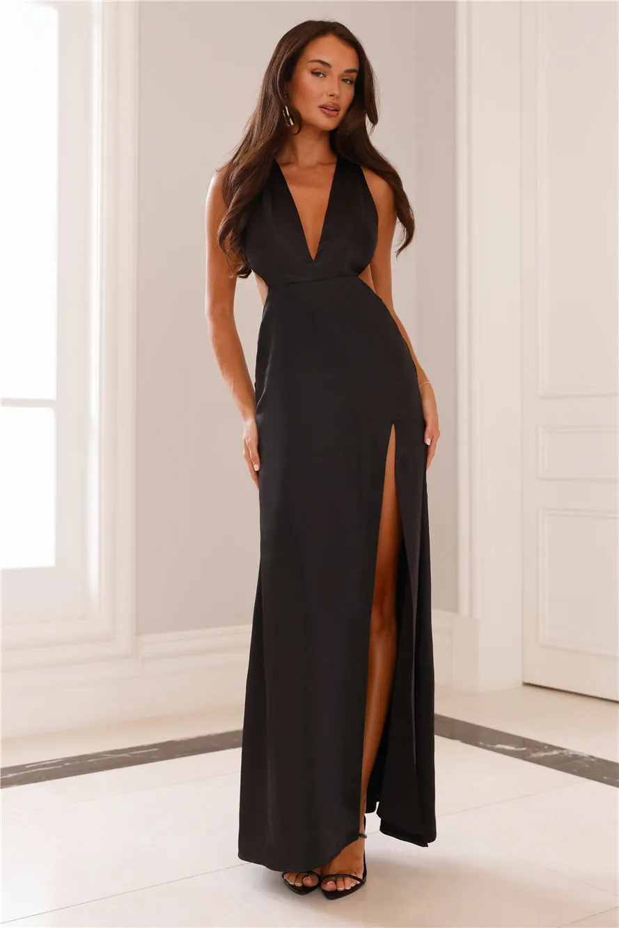 Until The Sun Rises Satin Maxi Dress Black sold by Hello Molly product image thumbnail 2
