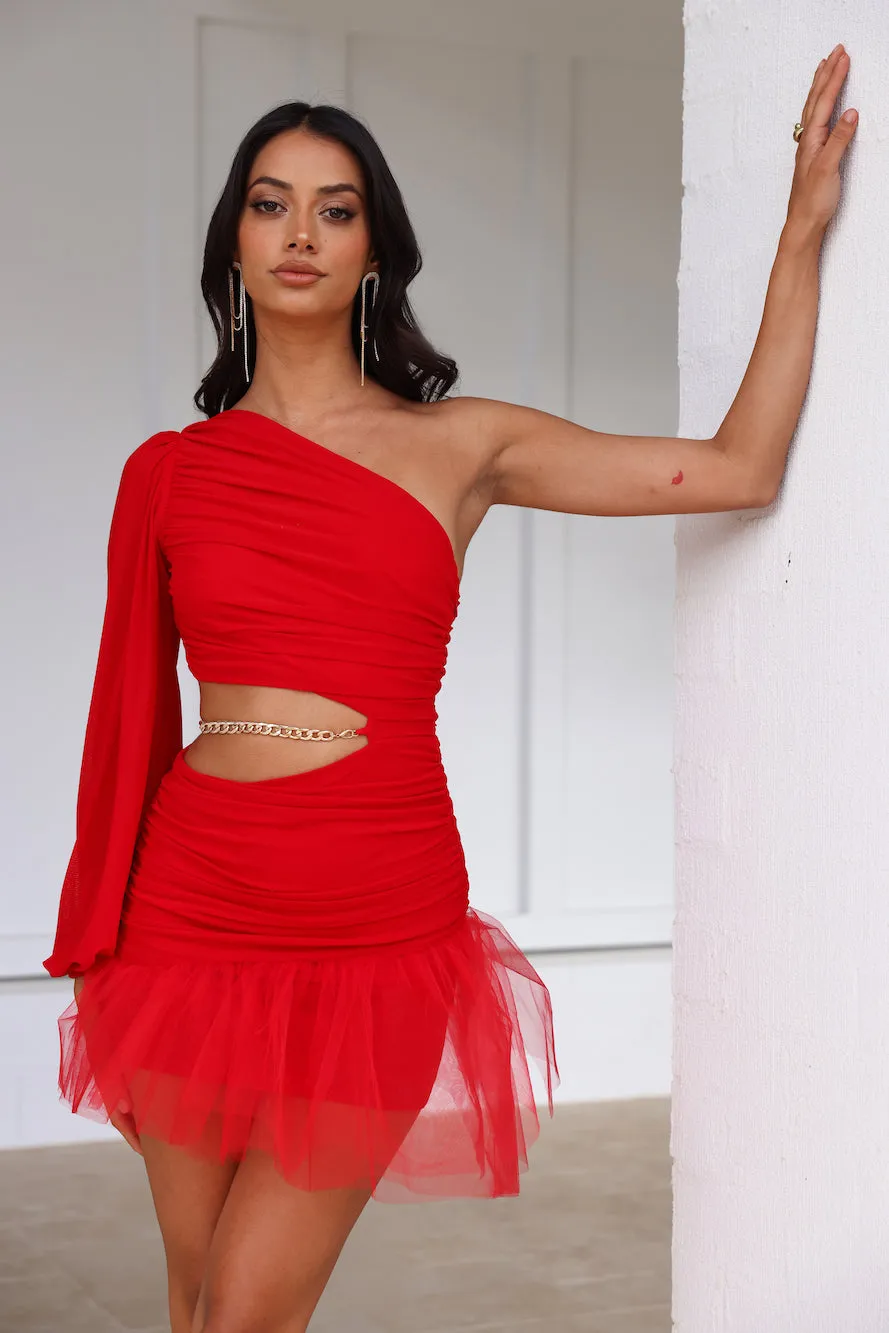 HELLO MOLLY Know Your Worth Tulle Mini Dress Red sold by Hello Molly product image thumbnail 5