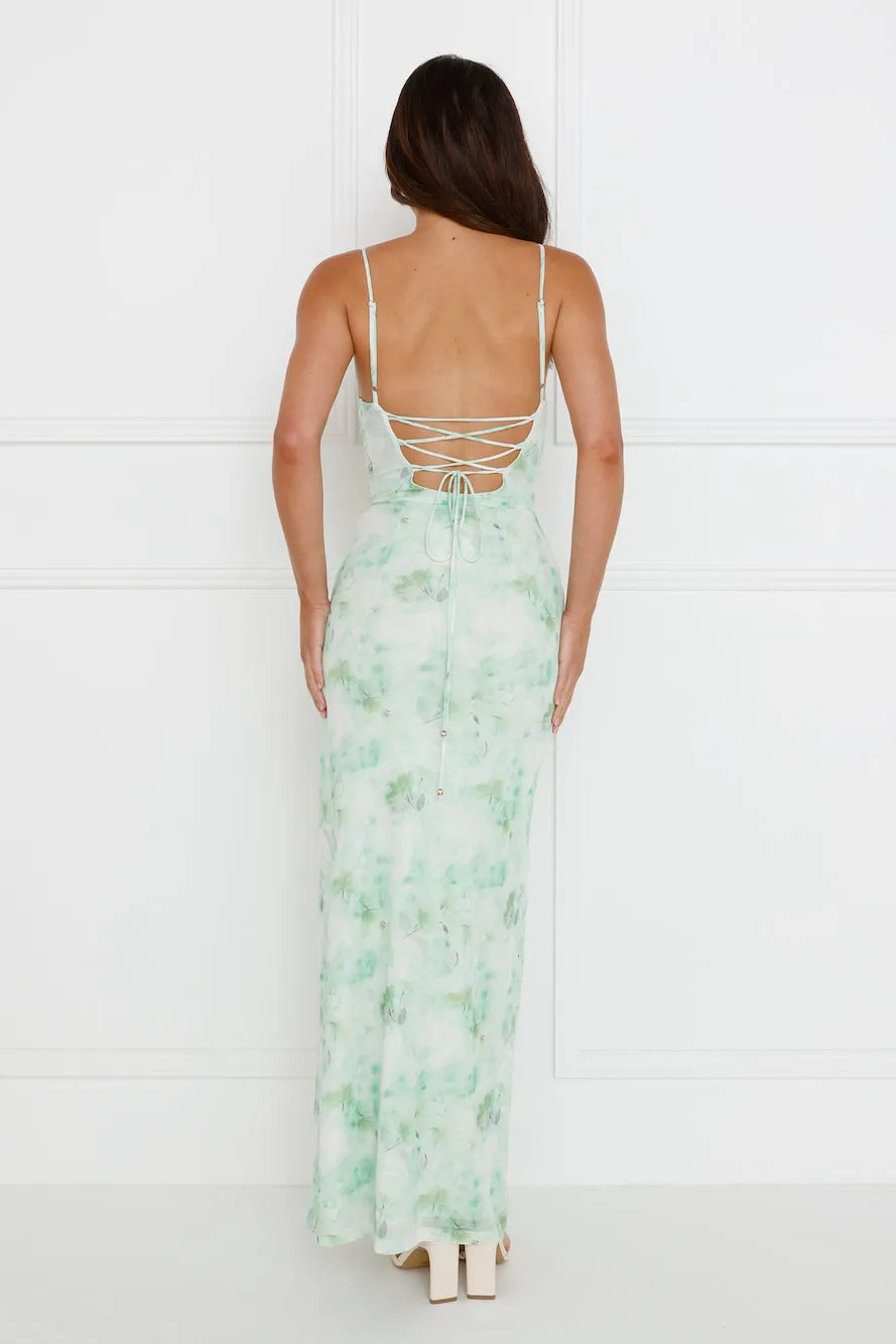 Musical Delight Mesh Maxi Dress Green sold by Hello Molly product image thumbnail 4