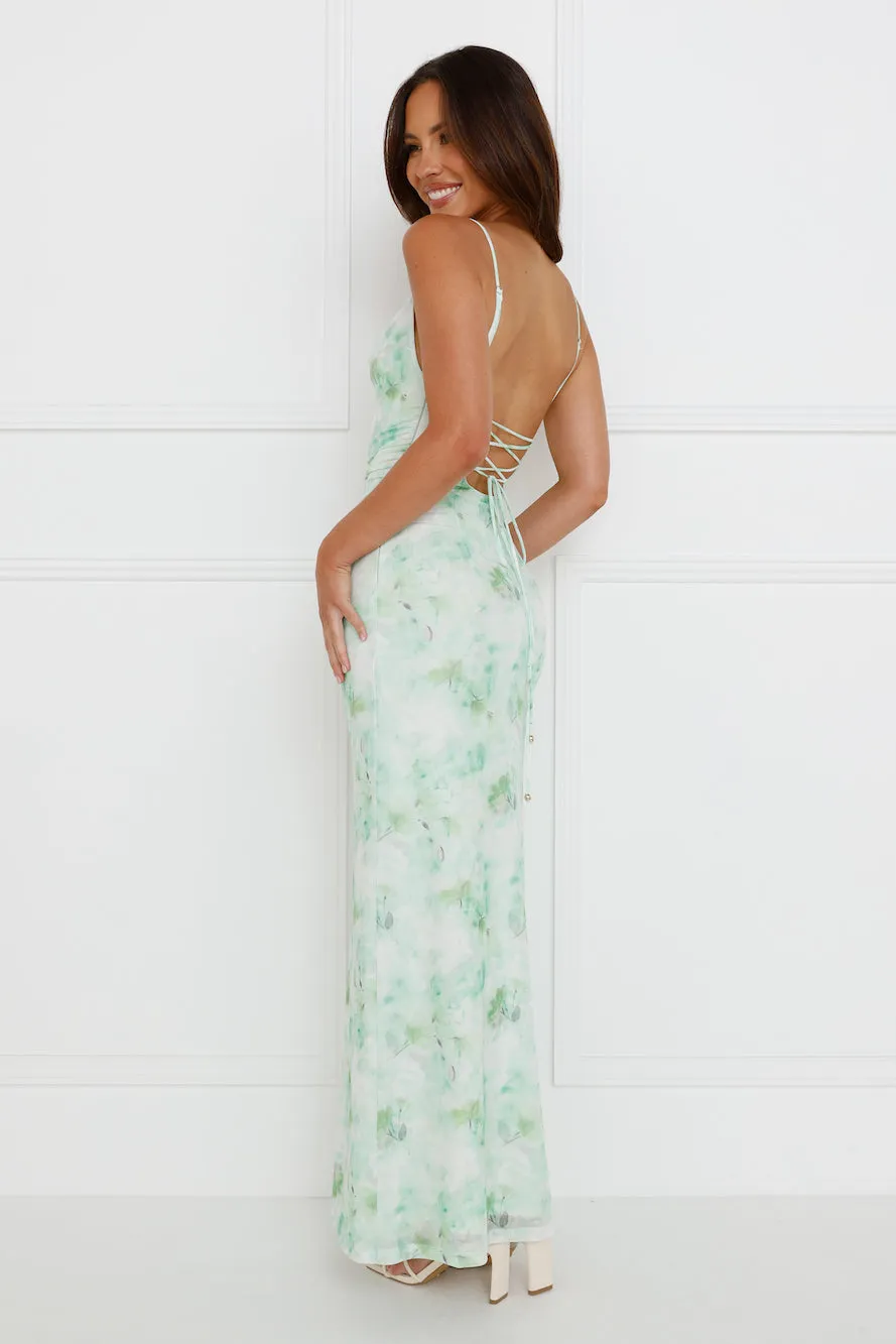 Musical Delight Mesh Maxi Dress Green sold by Hello Molly product image thumbnail 3